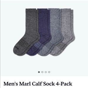 4-Pair Men’s BOMBAS Marl Calf Socks w/Gift Box